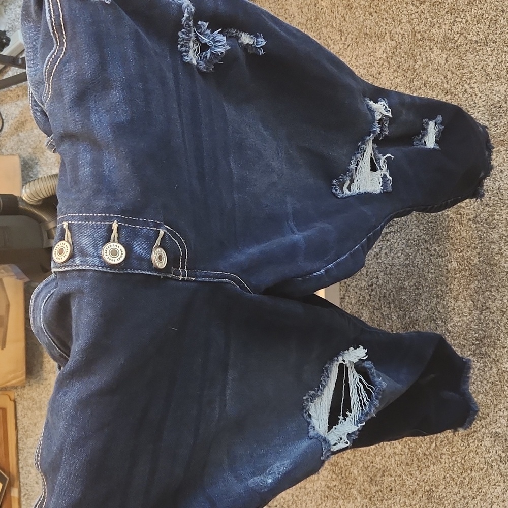 Womens Kancan Distressed Blue Jeans